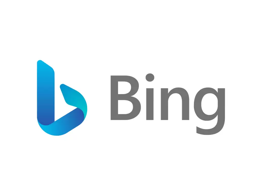 Bing logo and icon in blue and gray