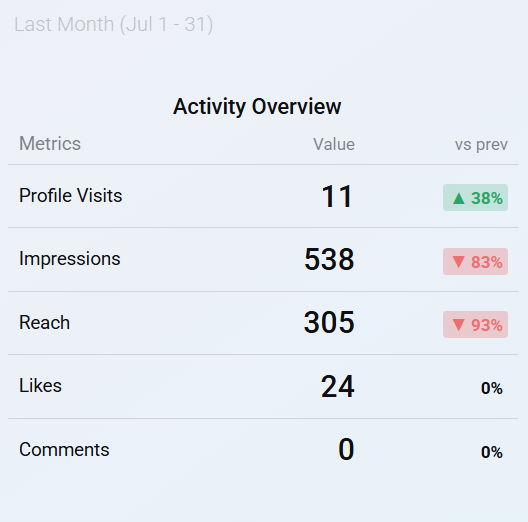 Instagram - January 2024 - Activity Overview
